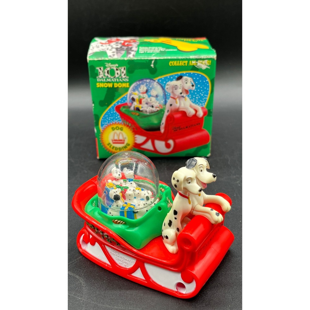 Vtg 1996 Disney 101 Dalmatians Snow Dome McDonald's Happy Meal Toy with Box